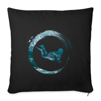 Bodyboard - Sofakissenbezug 45 x 45 cm - Schwarz - Vorne