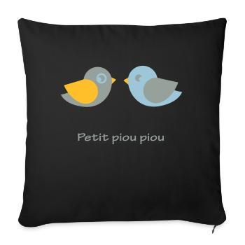 petit piou piou bébé - Sofa pillowcase 17,3'' x 17,3'' (45 x 45 cm) - black - Front