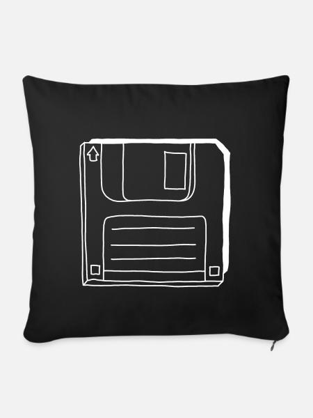 Diskette - Sofakissenbezug 45 x 45 cm - Schwarz