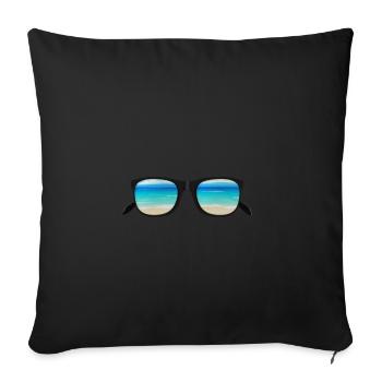 Glasses with sea view design - Sofa pillowcase 17,3'' x 17,3'' (45 x 45 cm) - black - Front