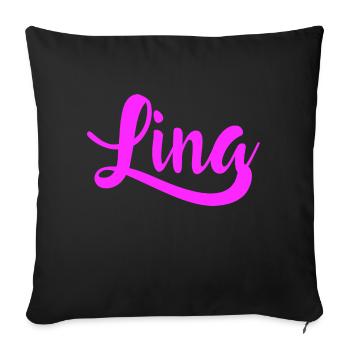 Lina - Sofa pillowcase 17,3'' x 17,3'' (45 x 45 cm) - black - Front