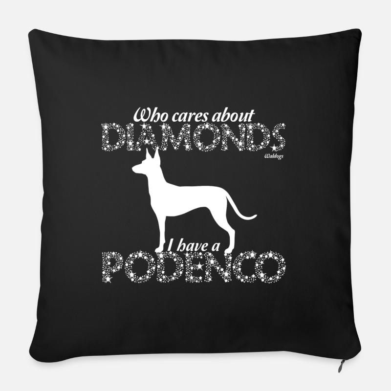 Diamants Podenco - Housse de coussin décorative 45 x 45 cm - noir