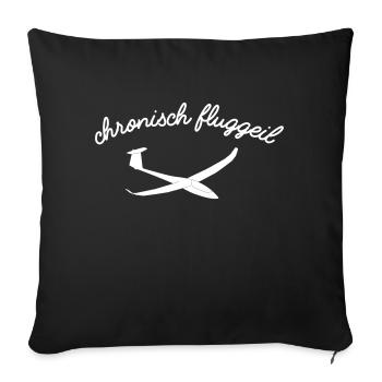 Segelflieger gliding Spruch Geschenk Segelfluzeug - Sofakissenbezug 45 x 45 cm - Schwarz - Vorne