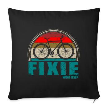 Fixie Bike Biker Geschenk - Sofakissenbezug 45 x 45 cm - Schwarz - Vorne