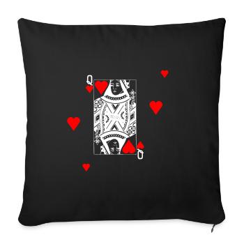 queen - Sofa pillowcase 17,3'' x 17,3'' (45 x 45 cm) - black - Front