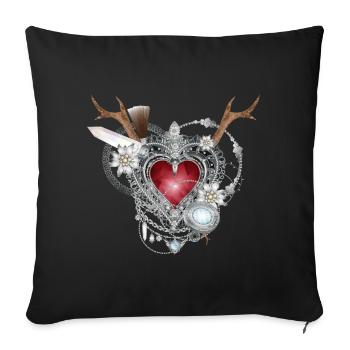 Extravagant Bavarian costume jewellery - Sofa pillowcase 17,3'' x 17,3'' (45 x 45 cm) - black - Front