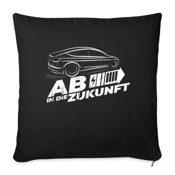 Ab in die Zukunft TM3 used look elektromobilitaet - Sofakissenbezug 45 x 45 cm - Schwarz - Vorne
