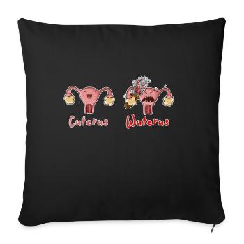 cuterus - Sofakissenbezug 45 x 45 cm - Schwarz - Vorne