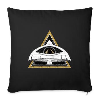 Champignon Magique Psychédélique - Housse de coussin décorative 45 x 45 cm - noir - Devant