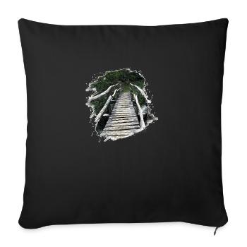 Wooden bridge - Sofa pillowcase 17,3'' x 17,3'' (45 x 45 cm) - black - Front