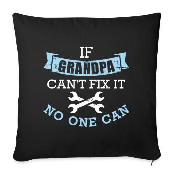 Grand-papa - Housse de coussin décorative 45 x 45 cm - noir - Devant