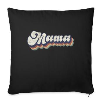 Maman rétro vintage - Housse de coussin décorative 45 x 45 cm - noir - Devant