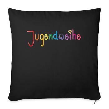 Youth Consecration - Lettering with Heart - Sofa pillowcase 17,3'' x 17,3'' (45 x 45 cm) - black - Front