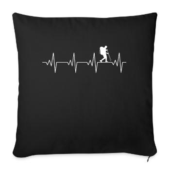 Hiking, climbing, climb, walking, mountain, hike, - Sofa pillowcase 17,3'' x 17,3'' (45 x 45 cm) - black - Front