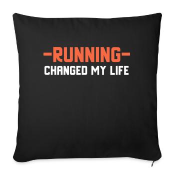 Running, running - Sofa pillowcase 17,3'' x 17,3'' (45 x 45 cm) - black - Front