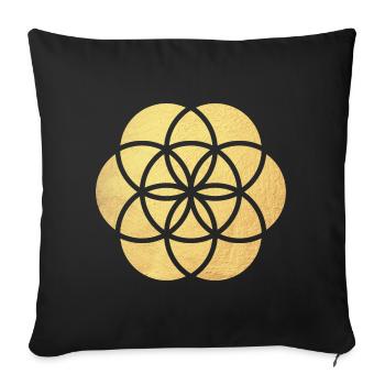 Fleur de Yoga d’Or od Life Fleur de Vie namaste - Housse de coussin décorative 45 x 45 cm - noir - Devant