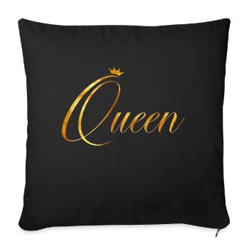 Queen - Sofa pillowcase 17,3'' x 17,3'' (45 x 45 cm) - black - Front