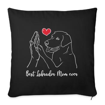 Meilleure maman labrador jamais maman labrador retriever - Housse de coussin décorative 45 x 45 cm - noir - Devant