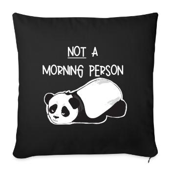 Pas une personne du matin-Grumpy Panda - Housse de coussin décorative 45 x 45 cm - noir - Devant