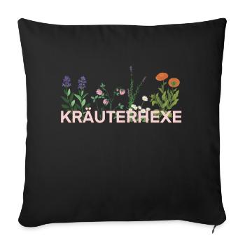 Kräuterhexe - Sofakissenbezug 45 x 45 cm - Schwarz - Vorne