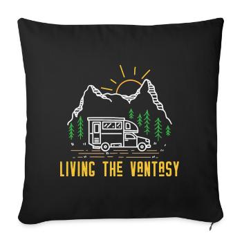 Camping Life - Camper Camper In Camper Camper - Sofa pillowcase 17,3'' x 17,3'' (45 x 45 cm) - black - Front