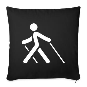 Nordic Walking - Sofakissenbezug 45 x 45 cm - Schwarz - Vorne
