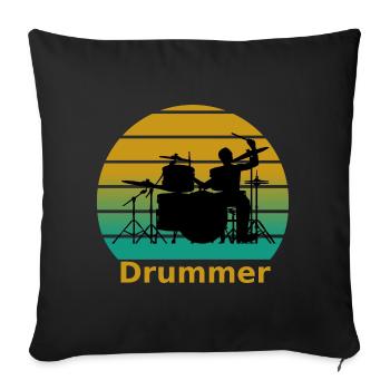 Drummer - Housse de coussin décorative 45 x 45 cm - noir - Devant
