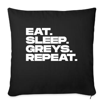 Eat Sleep Greys Répéter - Housse de coussin décorative 45 x 45 cm - noir - Devant