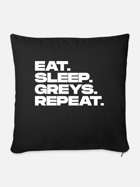 Sleep Greys wiederholen - Sofakissenbezug 45 x 45 cm - Schwarz