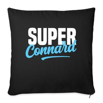 Super connard cadeau humour provoque homme - Housse de coussin décorative 45 x 45 cm - noir - Devant