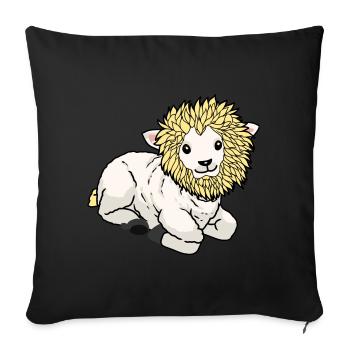 Löwe Schaf Fantasy Kostüm Verkleidung Kinder - Sofakissenbezug 45 x 45 cm - Schwarz - Vorne
