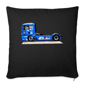 camion de course - Housse de coussin décorative 45 x 45 cm - noir - Devant