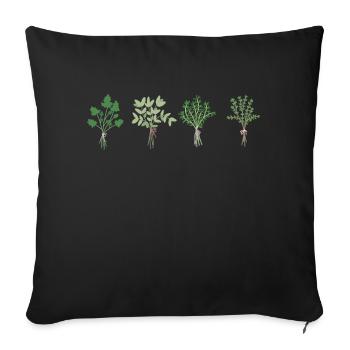 Parsley, sage, rosemary and thyme - Sofa pillowcase 17,3'' x 17,3'' (45 x 45 cm) - black - Front