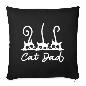 Cats Papa Cat Dad - funny cat design - Sofa pillowcase 17,3'' x 17,3'' (45 x 45 cm) - black - Front