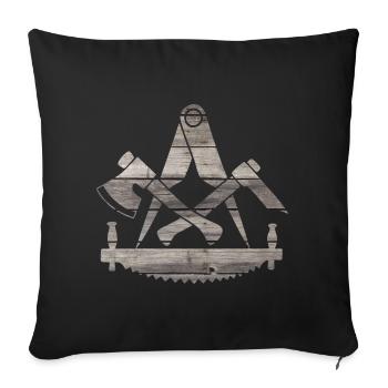 Zimmermann - Vintage wooden logo - Sofa pillowcase 17,3'' x 17,3'' (45 x 45 cm) - black - Front