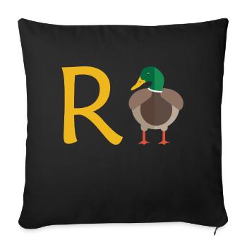 Rente Ente Ruhestand Pension Frührente Geschenk - Sofakissenbezug 45 x 45 cm - Schwarz - Vorne