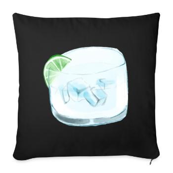Eiswürfel Glas Drink - Sofakissenbezug 45 x 45 cm - Schwarz - Vorne