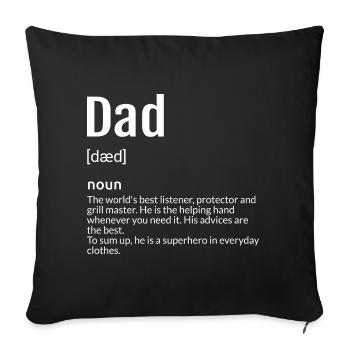 Définition de papa - Housse de coussin décorative 45 x 45 cm - noir - Devant