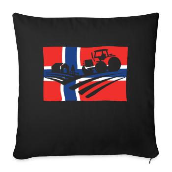 Norway Tractor Agriculture - Sofa pillowcase 17,3'' x 17,3'' (45 x 45 cm) - black - Front