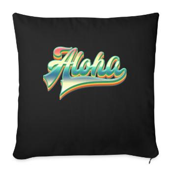 Aloha Fun Gift - Sofa pillowcase 17,3'' x 17,3'' (45 x 45 cm) - black - Front
