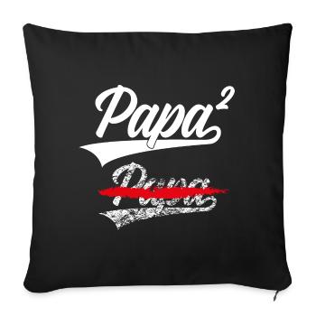 DAD HIGH 2 CHILDREN-TO-BE DAD SECOND CHILD - Sofa pillowcase 17,3'' x 17,3'' (45 x 45 cm) - black - Front