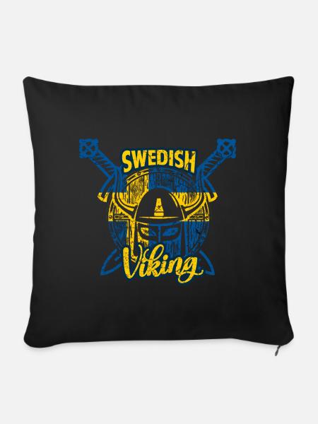 Schwedischer Wikinger - Sofakissenbezug 45 x 45 cm - Schwarz