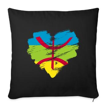 Amazigh - Housse de coussin décorative 45 x 45 cm - noir - Devant