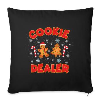 Christmas Cookie Dealer - Sofa pillowcase 17,3'' x 17,3'' (45 x 45 cm) - black - Front
