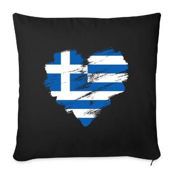 Greece - Sofa pillowcase 17,3'' x 17,3'' (45 x 45 cm) - black - Front