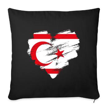 Chypre du Nord - Housse de coussin décorative 45 x 45 cm - noir - Devant