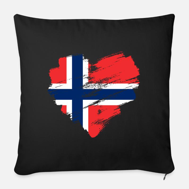 Norwegen - Sofakissenbezug 45 x 45 cm - Schwarz
