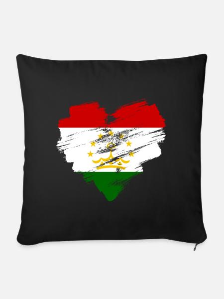 Tadschikistan - Sofakissenbezug 45 x 45 cm - Schwarz