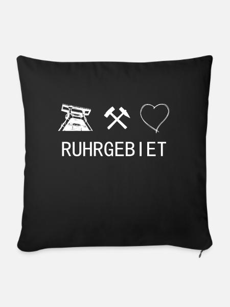 Ruhrgebiet Liebe - Sofakissenbezug 45 x 45 cm - Schwarz
