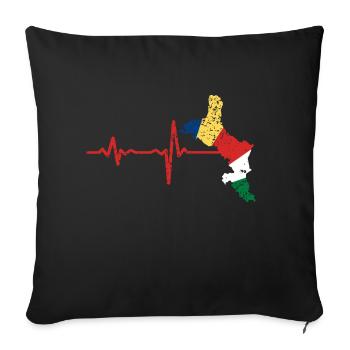 Heartbeat Seychelles gift - Sofa pillowcase 17,3'' x 17,3'' (45 x 45 cm) - black - Front